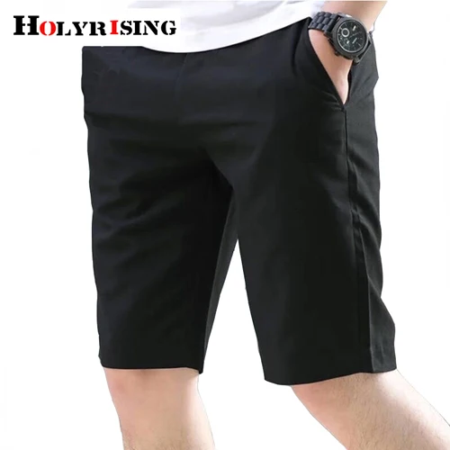 Holyrising мужские шорты в повседневном стиле Slim Fit Модные хлопковые брендовые шорты мужские шорты-бермуды masculino 4 цвета 18786-5 - Цвет: Черный
