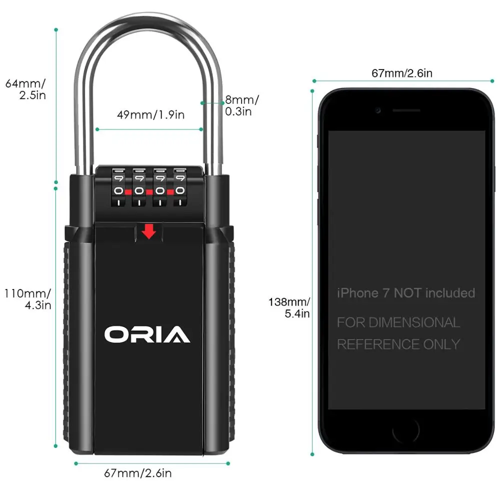 Замок для хранения ключей ORIA 4 значный кодовый замок водонепроницаемый сейф