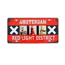 Винтажный Автомобильный номерной знак, декоративный металлический оловянный знак, украшение для стен дома, паба, красный светильник, железный Плакат 15*30 см A272