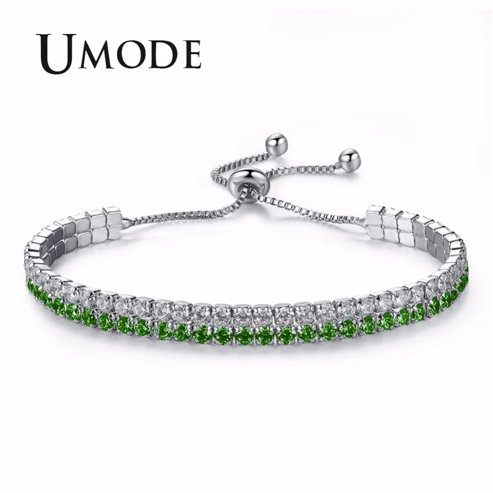 UMODE المنتجات العصرية 3 ألوان أزياء سحر مكعب زركونيا سوار للتنس و أساور للنساء الإناث هدايا جديد مجوهرات فاخرة UB0125