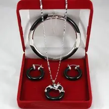 Африканские бусины комплект ювелирных изделий натуральный благородное подлинное ожерелье с черными камнями кулон с драконом Серьги Браслет кварцевые вокруг шеи отличное женское ожерелье королевы