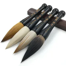 Черная бычья рога высокого класса Экстра большая кисть Ручка для захвата шерсти ласки медведь волосы больше Обычная кисть для рисования каллиграфии 1 шт