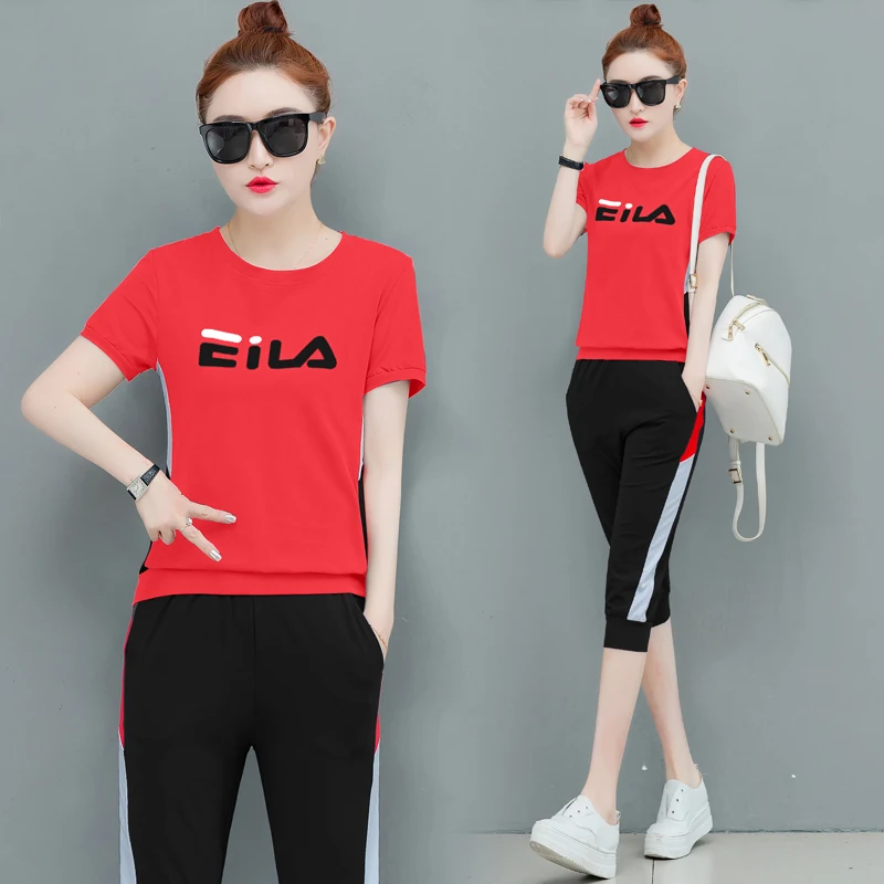 

YICIYA Tracksuits for Women Outfits 2 Two Piece Set Pants Suits and Top Plus Size Sportswear Co-ord Set 2019 Summer red Clothing