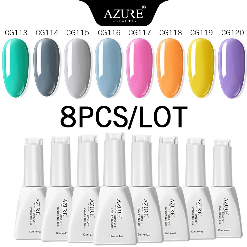 Azure Beauty 20Pcs/Lot Nail Gel Polish Soak Off UVv/Led gel Polish Semi Permanent Led Gel Long Lasting Pure Color Gel Sets - Цвет: Kit05