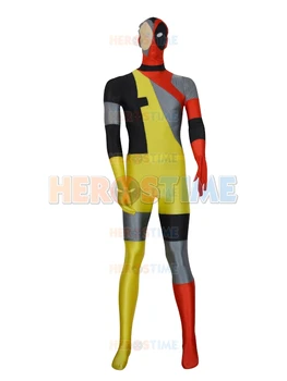 

New Style Deadpool Costume Spandex Lycra Fullbody Male Deadpool Superhero Costume Halloween Cosplay Zentai Suit Free Shipping
