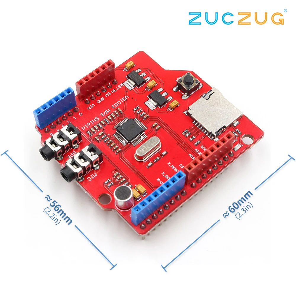 VS1053 VS1053B стерео аудио mp3-плеер щит декодирование Плата развития Модуль с TF слот для карты для Arduino UNO R3 One