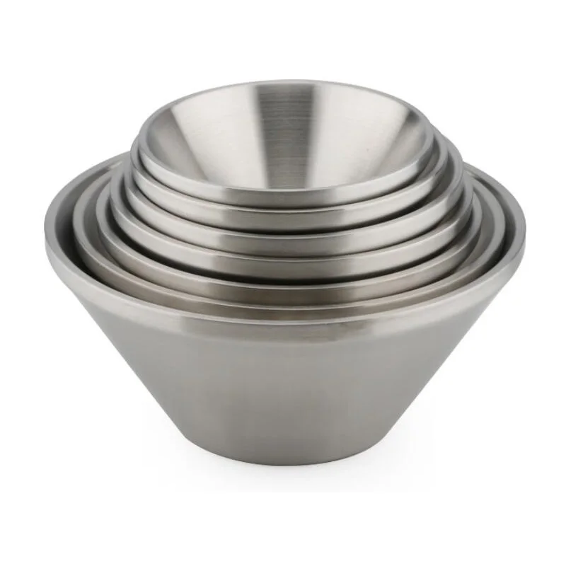 1 pcs 304 Stainless steel V shaped bowl matt finish Double layerin