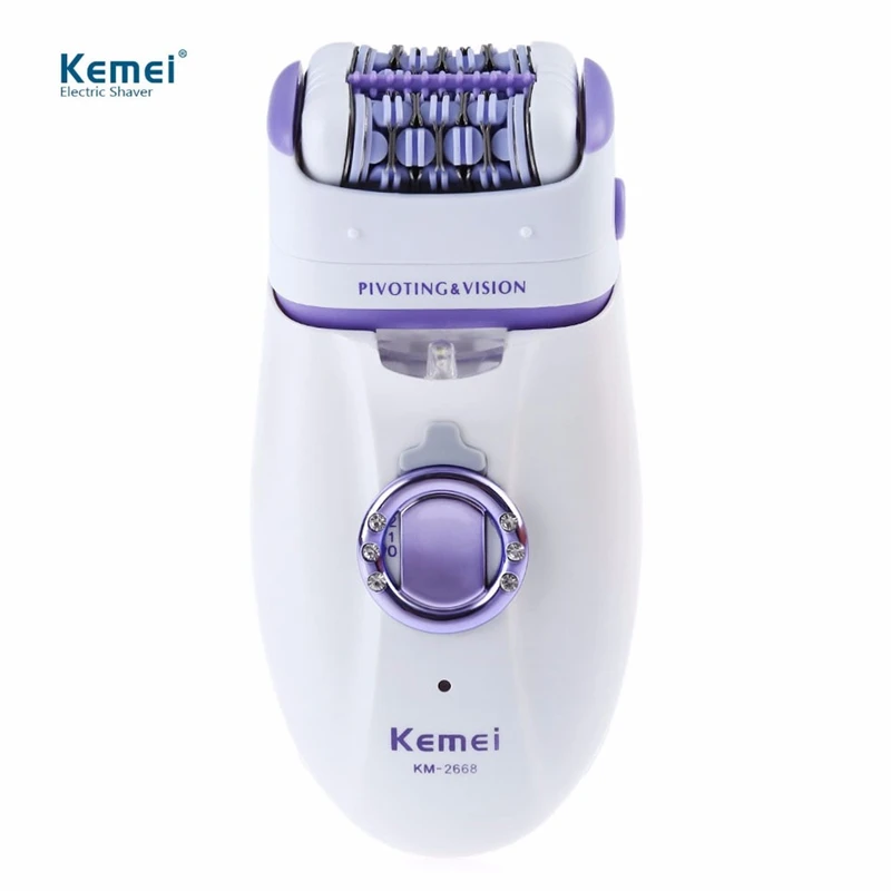 

Kemei 2 in 1 Women Hair Remover Electric Hair Trimmer Armpit Bikini Leg Lady Removal Epilator Body Care Shaver KM-2668