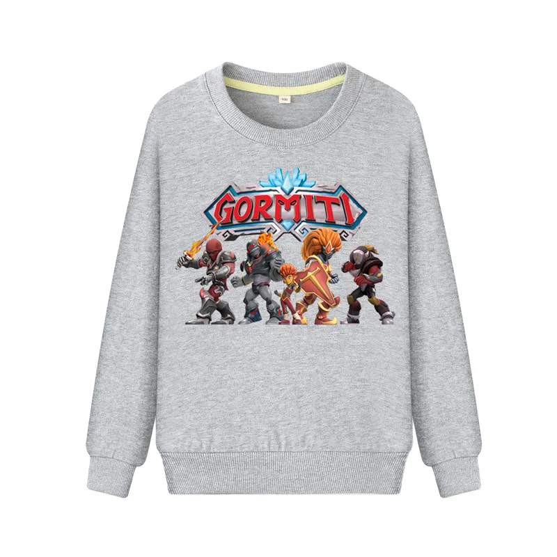 Gormiti/детские игровые худи на весну-осень; детский пуловер с длинными рукавами; спортивные толстовки с капюшоном; костюм для мальчиков и девочек; ZB001 - Цвет: Grey Sweatshirt