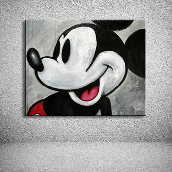 

Free Shipping Wall Decor HD Printed Painting Modern On Canvas Abstract Painting Black White Pop Art Cheap Mouse Paintings
