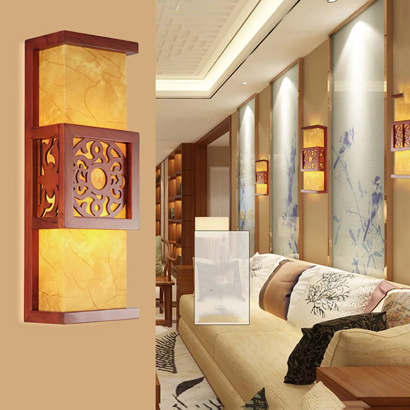 Chinese classic antique wall light bedroom foyer sconce lamp aisle corridor imitation parchment Chinese classic antique wall light bedroom foyer sconce lamp aisle corridor imitation parchment
