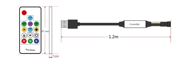 USB Волшебная цветная светодиодная лента контроллер с 14 клавишами RF беспроводной