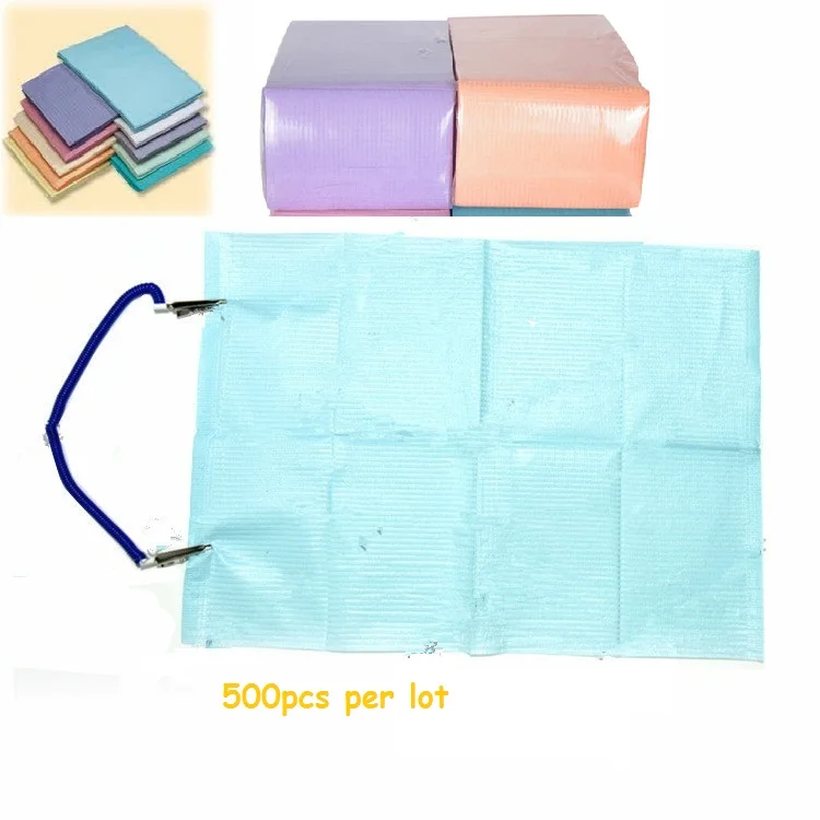 500pcs Dental Bibs 3 Ply Disposable Waterproof Sheets Medical Paper Pad