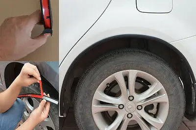 

118'' Black Car Fender Flare Extension Wheel Eyebrow Moulding Trim Protector Lip