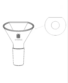 

F191950 Funnel, Powder, Flattened side, Top Dia:50mm, Joint Size:19/22