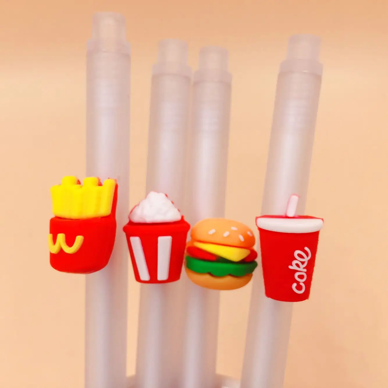 

2pcs Gel Pens Cartoon Burger set black colored gel-inkpens for writing Cute stationery office school supplies