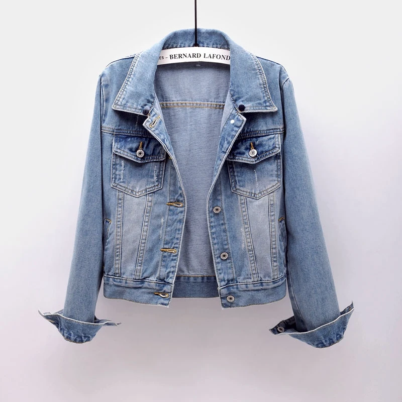 Джинсовое короткое пальто большого размера, весна-осень, винтажный джинсовый топ, тонкая куртка с отстегивающимся капюшоном, повседневный женский джинсовый жакет 5XL