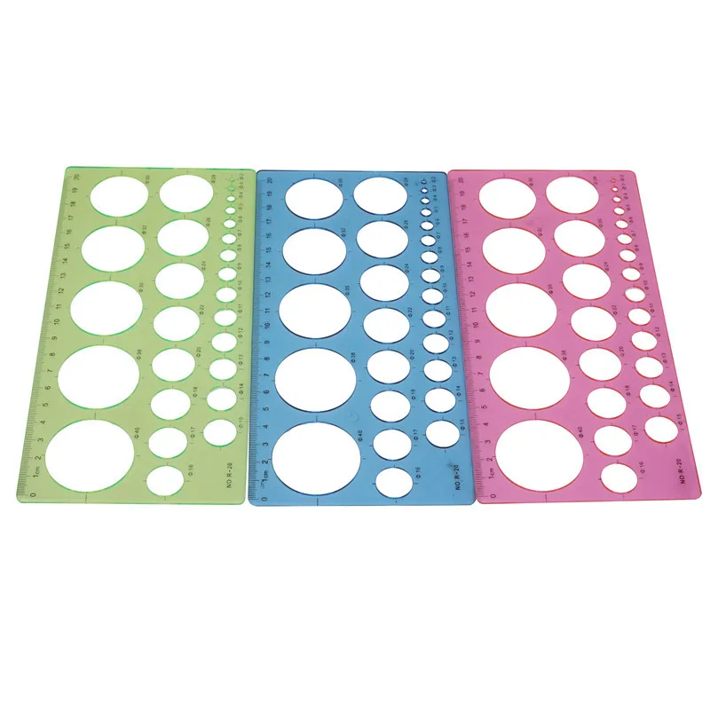 

1 pcs Plastic Rectangular Shape round hole ruler template ruler Iength 20 cm Wide 10.5 cm For Student School tools supplies