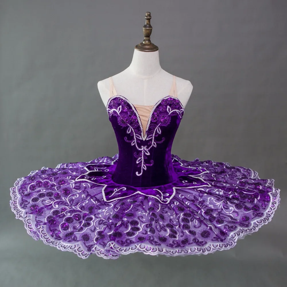 

FLTOTURE Purple Pancake Tutu Professional Classical Ballet Nutcracker Tutus XW1004 Girls Stage Costumes Ballet Competition Wear