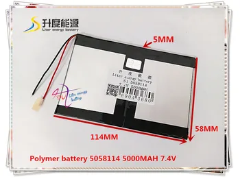 

7.4V 5000mAH 5058114 polymer lithium ion / Li-ion battery for tablet pc DVD GPS power bank cell phone
