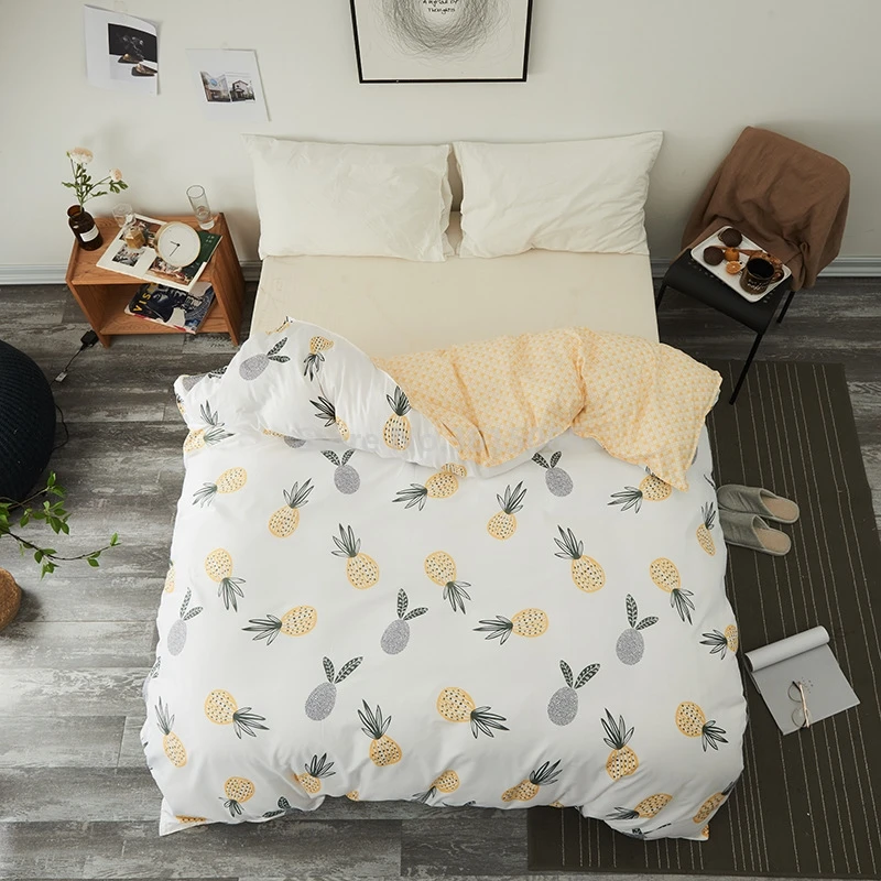 

Yellow Pineapple Fruit Printed Duvet Cover Modern Adult Kids Family Home Quilt Cover with Zipper Twin Full Queen King Bedspreads