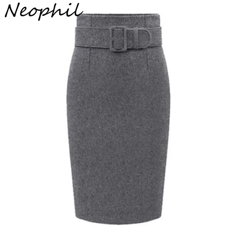 Gray midi pencil skirt Clearance