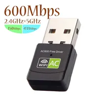 Chielecna USB Wifi адаптер USB Ethernet Сетевая карта 600 Мбит/с 5 ГГц USB Wi-Fi адаптер PC Antena WiFi приемник AC WiFi ключ