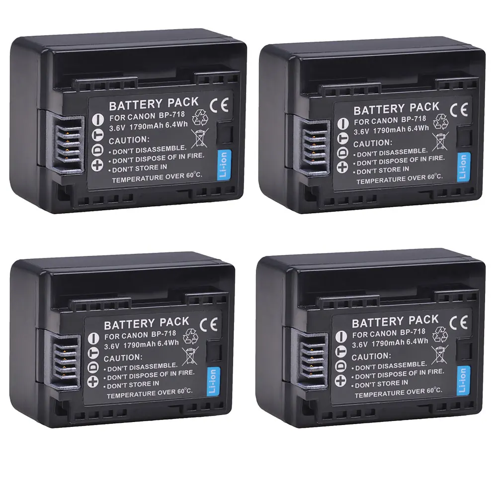 1790 Mah Bp-718 Bp718 Bp 718 Batteria Per Canon Bp-718 Bp-727 Bp-709 Cg-700 Legria Hf M50 M500 M52 R300 R32 R40 R42 R50 R52 R500