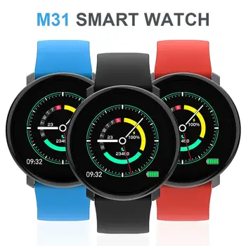 

2019 Health Monitoring Bracelet M31 1.3 Inch Round Screen Touch Smart Bracelet IP67 Waterproof Heart Rate Blood Pressure