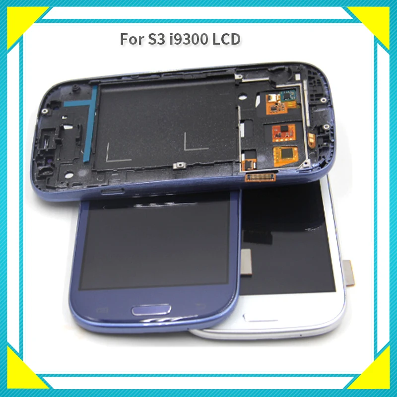 

Screen for samsung s3 i9300 lcd display frame s3 i9300 display for samsung s3 i9300 LCD White Blue