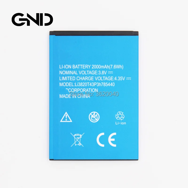 GND 3 8 V 2000 mAh/7.6Wh Li3820T43P3h785440 батарея для ZTE Blade L2 PLUS L370 смартфон литий полимерная