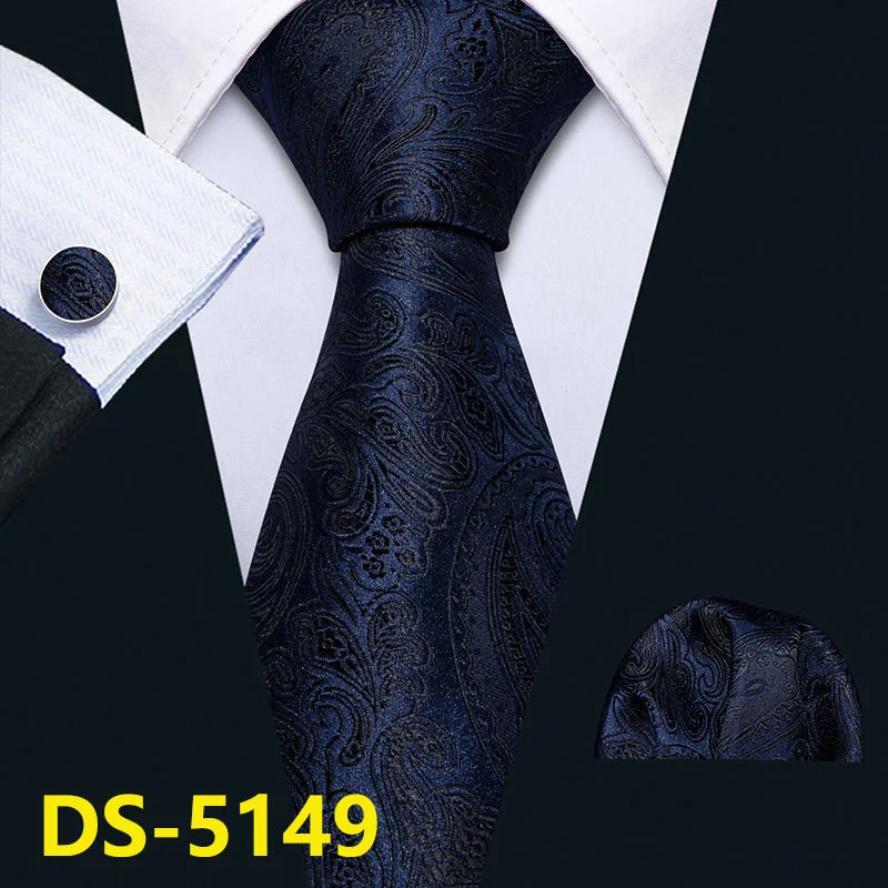 DS-5149 Мужской галстук, золотой, темно-синий, в полоску, шелк, галстук Barry. Wang, 3,4 дюймов, жаккардовые, вечерние, свадебные, тканые, модные, дизайнерские, галстук для мужчин, DS-5032 - Цвет: DS-5149