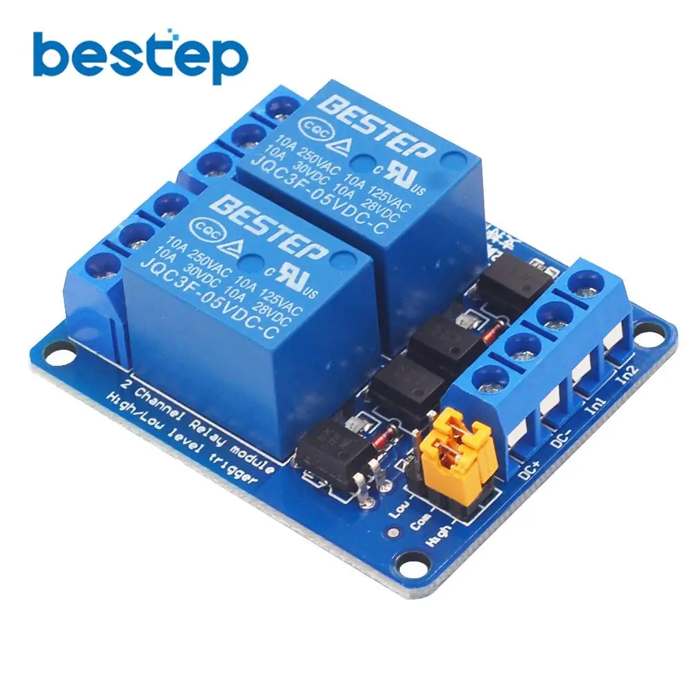 

5V 2 Channel Relay Module High and low Level Trigger Dual Optocoupler Isolation 5V Relay Module