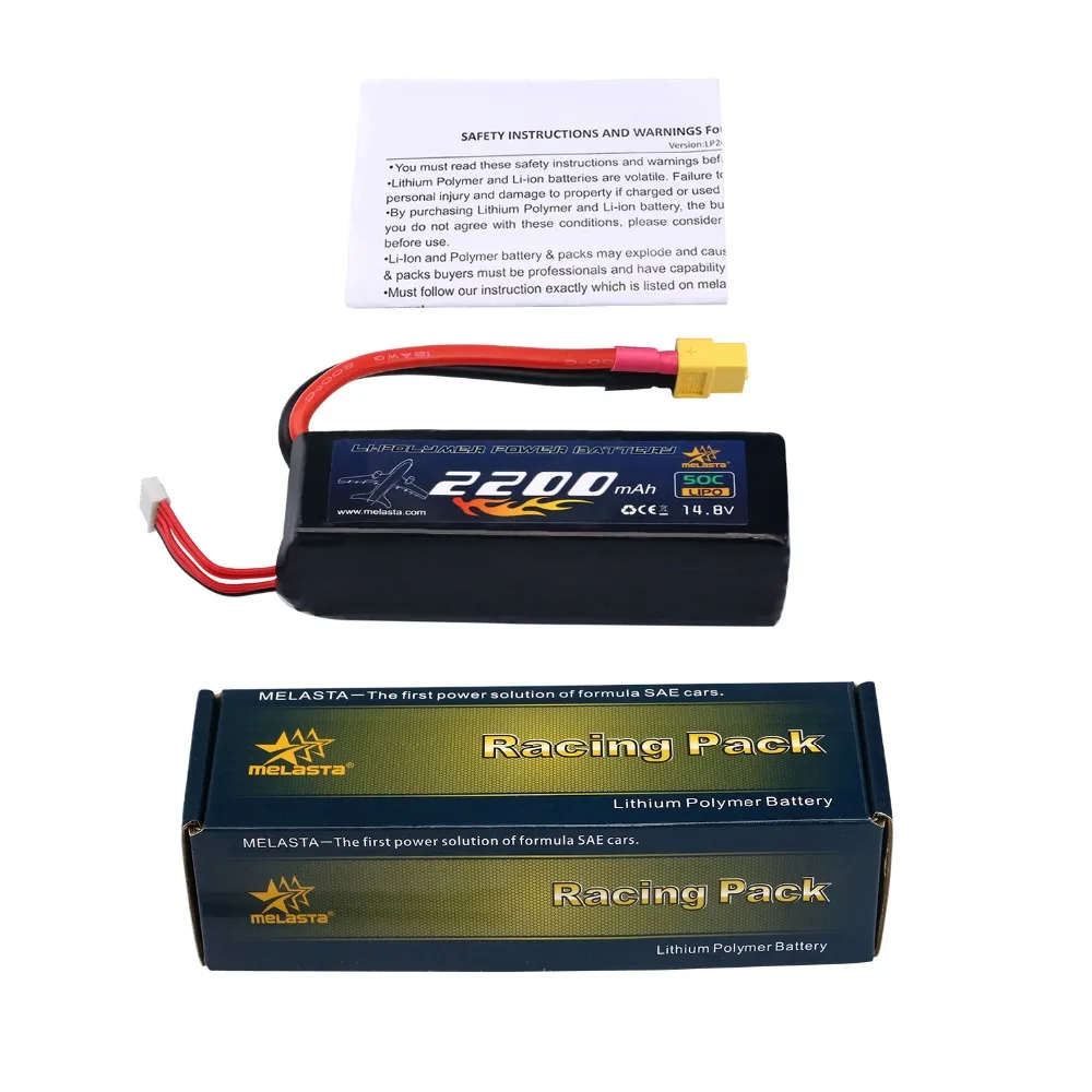 MELASTA 14,8 V 2200mAh 50C 4S RC LiPo аккумулятор гоночный автомобиль с разъемом XT60 для радиоуправляемого самолета вертолета квадрокоптера транспортного средства лодки