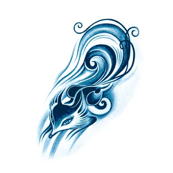 

Tattoo Cyan Fox Large sheet 150*210mm Temporary tattoos Stickers Shoulder back and Leg Large Area Tatoo