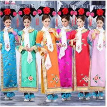 Лидер продаж! китайский древний традиционный Цин-Инфанта династия принцесса показать драматургического Костюм Халат платье с Кепки