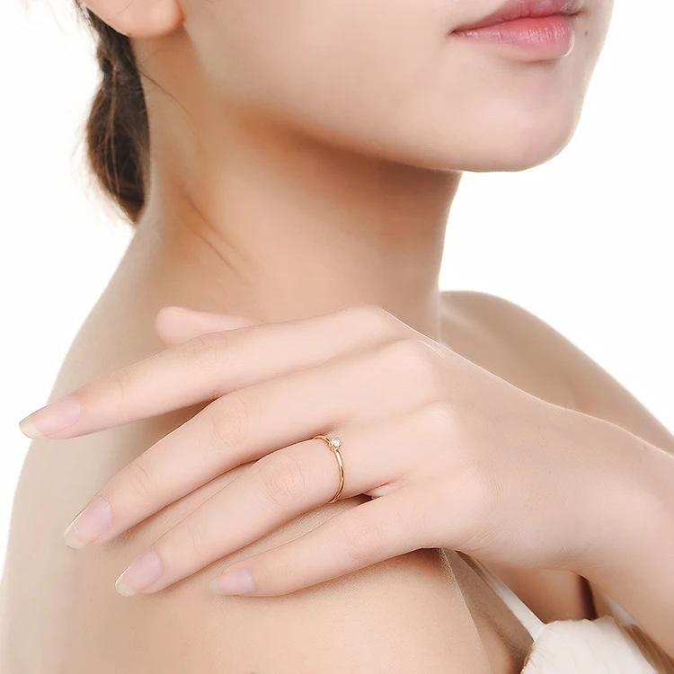 18k Pure Gold Rings Noble Diamond 750Solid Female Exquisite Elegant Precious Fine Jewelry Beautiful Women Ring