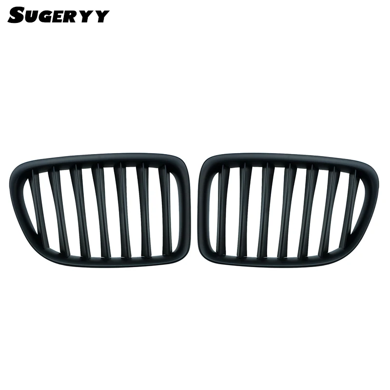 

SUGERYY 1 Pair For BMW X1 Series E84 2010-2015 Matte Black M Color Front Kidney Car Racing Grill Grille Bumper Car-styling