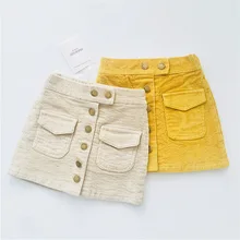 

Baby girls skirt corduroy miniskirt Autumn Skirt for Kids Girls A-line Skirts