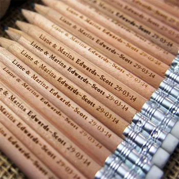 

24pcs Personalized Wooden Pencil Wedding Guest Book Save The Date Pencil Custom Wedding Gifts Rustic Wedding Decor
