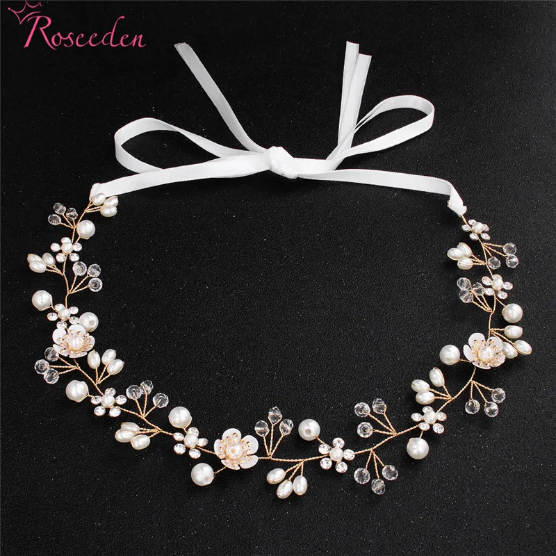 

Romantic White Flower Crystal Handmade Headband Wedding Hair Jewelry Accessories Bridal Hair Vine Hairpieces for Women RE3313