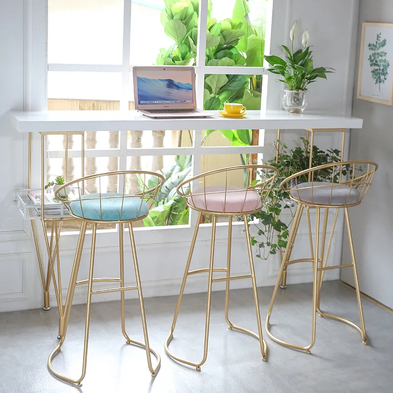 Metal Creative Nordic Bar Stool Bar Chair Fashion Counter Stool High Stool Simple Dining Chair Cheap free to russsian Metal Creative Nordic Bar Stool Bar Chair Fashion Counter Stool High Stool Simple Dining Chair Cheap free to russsian