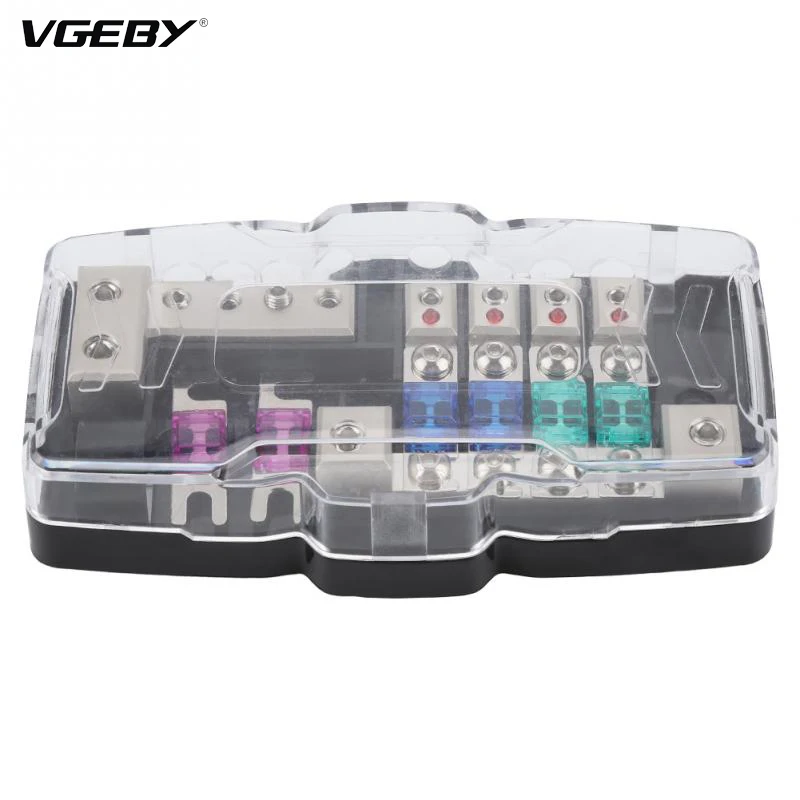 

30A 60A Car Audio Stereo ANL Blade Fuse Holder Distribution Blocks 04GA 4 Way Fuses Box Block Auto Fuses