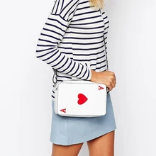 2016 New Fashion Women Bags Handbags Korean Poker Hearts A Fun Funny Ladies Shoulder Crossbody Bag