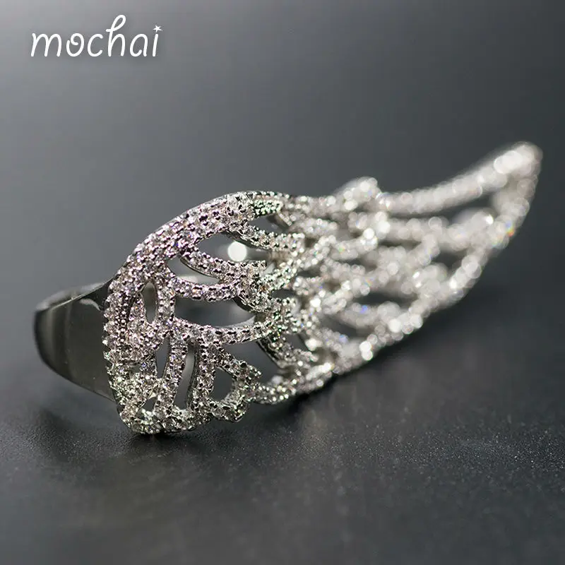 Mocai font b Luxury b font Full Cubic Zirconia Hollow Wings Rings Party font b Jewelry