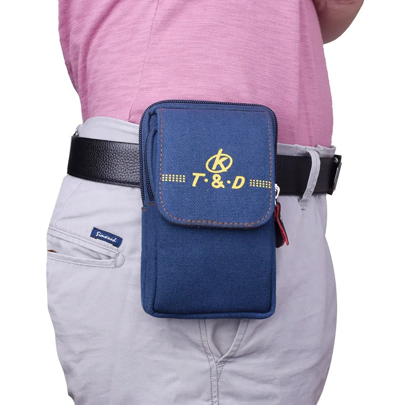 Klsyanyo холщовая Мужская поясная сумка для мобильного телефона с карманами Женская поясная сумка для путешествий ремень кошельки монеты