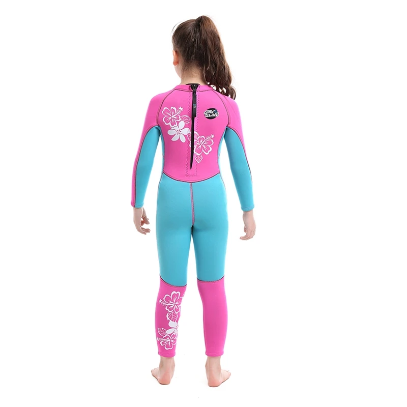 3 мм нейлоновый купальный костюм с длинными рукавами и надписью для девочек; эластичный костюм для дайвинга для плавания и Сноркелинга