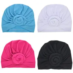 MYBB шляпы для девочек милые мягкие тюрбаны оголовье Кепки с узелками шапочки для новорожденных Дети девушки