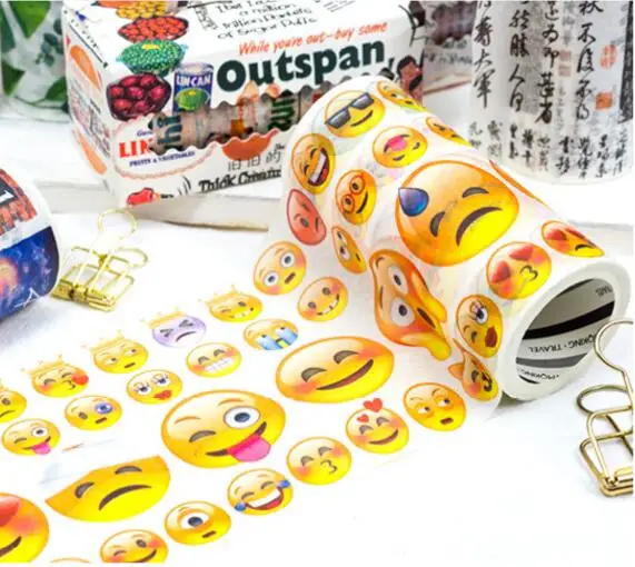 The Big Funny World Creative Cartoon Emoji Theme Wide Washi Tape 1