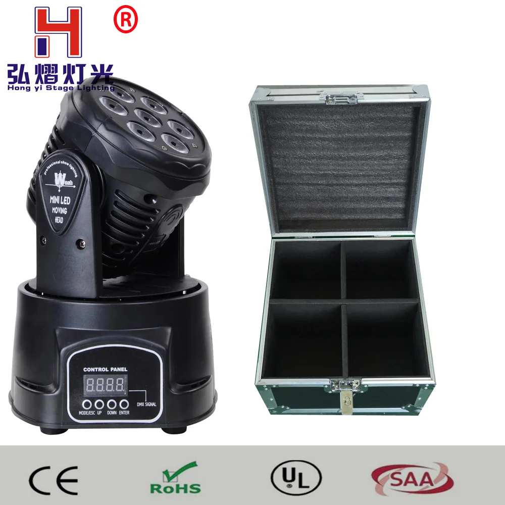 

China moving heads beam led 7x12W RGBW mix colors spot light professional stage light with fligh case(4pcs/lot)